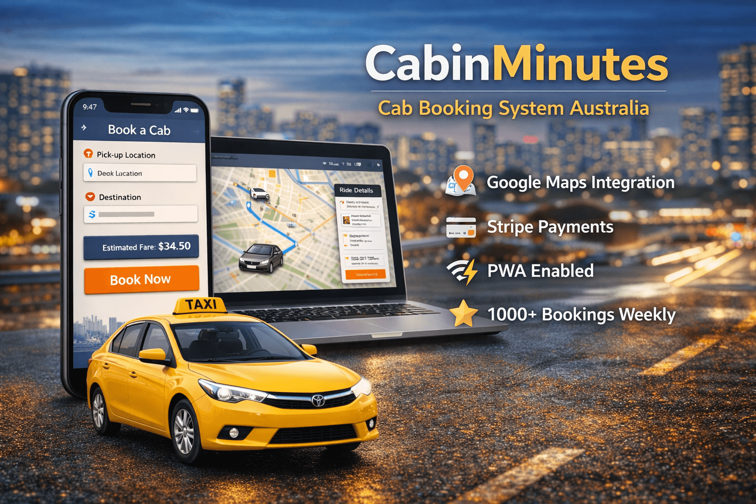 CabinMinutes – Cab Booking System (Australia)